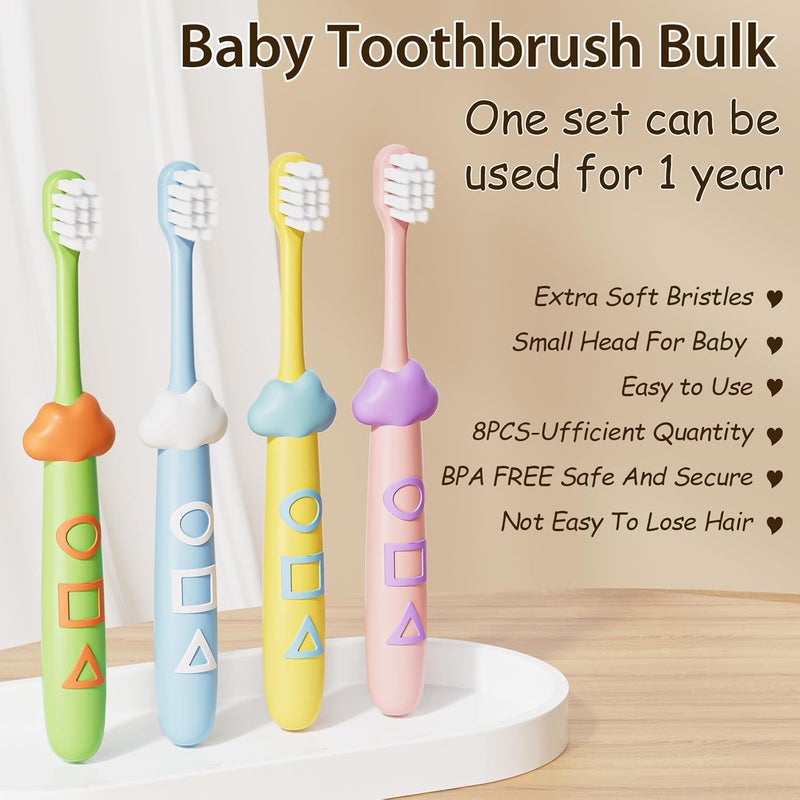 Lonlown Kids Toothbrushes 8 Pack,Soft Bristle Toothbrush for Toddlers 2-12 Years Old, Cute Multicolor Boys Girls Toothbrushes,Clean Kids Teeth Bristles Not Easy to Shed - Image 2